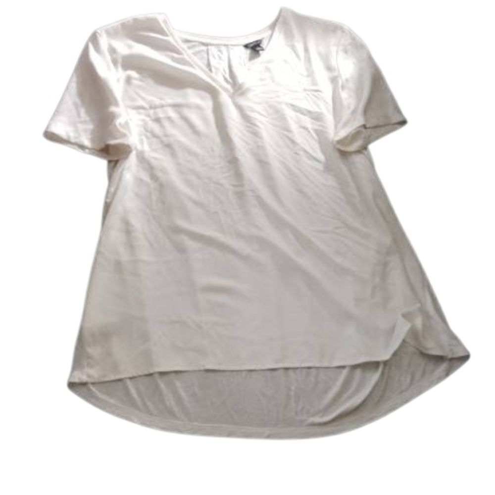 Ann Taylor White Asymmetrical Relaxed T-Shirt (395)